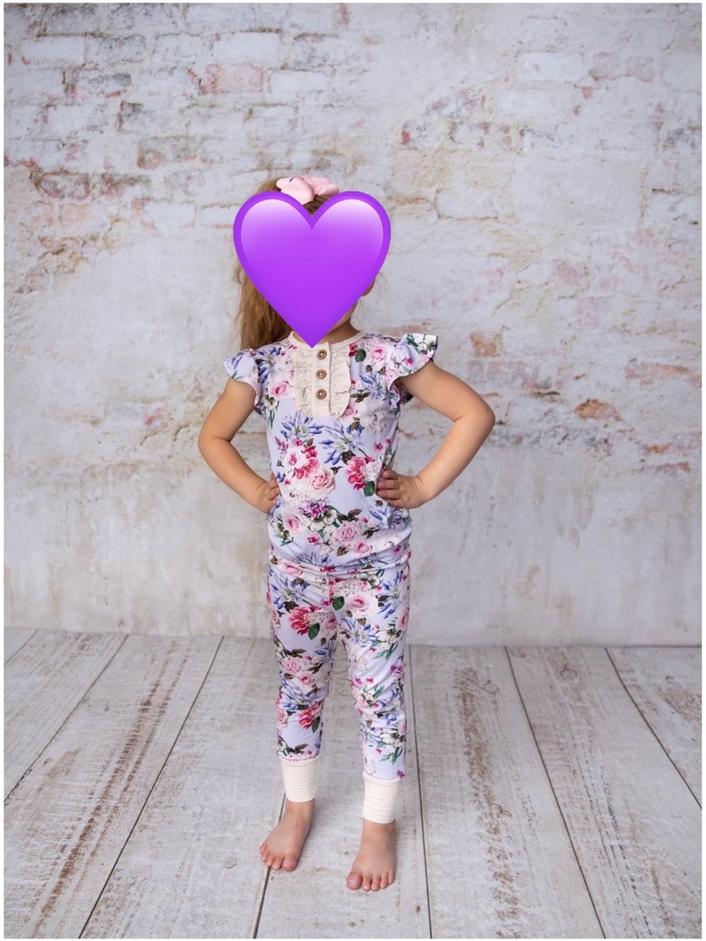 Floral Lavender Girl Bamboo Pajama Set